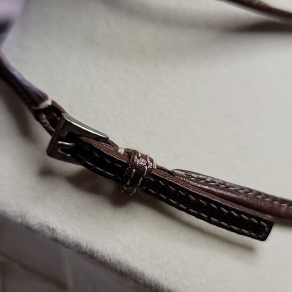 Prada LEATHER Floral CHOKER Necklace in EUC With DUSTBAG - Picture 4 of 7